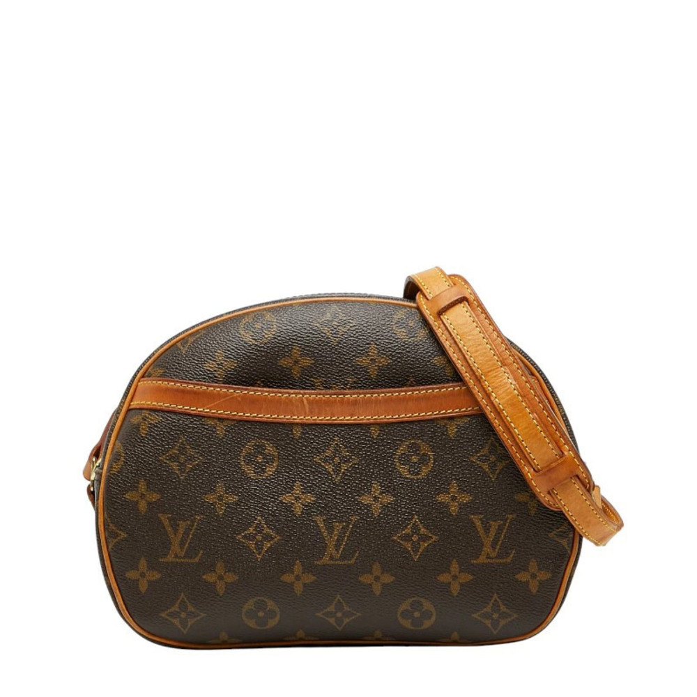 Louis Vuitton Monogram Blois Crossbody Shoulder Bag Brown Leather